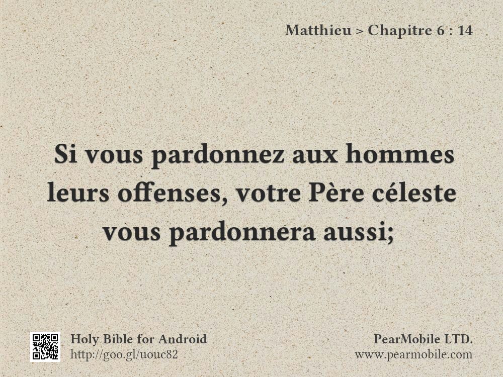 Matthieu, Chapitre 6:14
